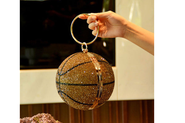 Privileged By J.c. Dossier Huper Diamond Ball Purse Pink Rhinestone