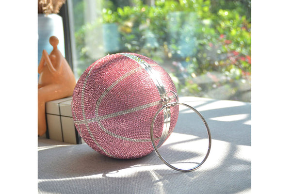 privileged by j.c. dossier Huper Diamond Ball Purse Pink Rhinestone