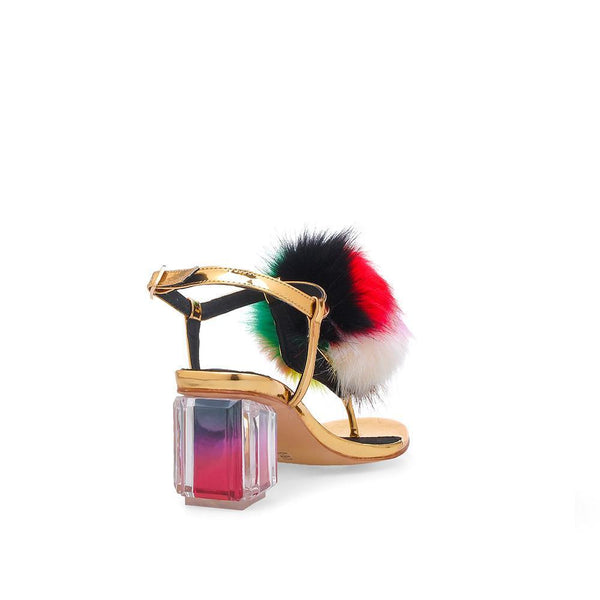 Privileged By J.c. Dossier Hype Neon Fuzzy Heel With Block Heel