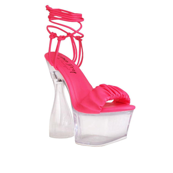 Privileged By J.c. Dossier Inez Neon Pink Platform Heels