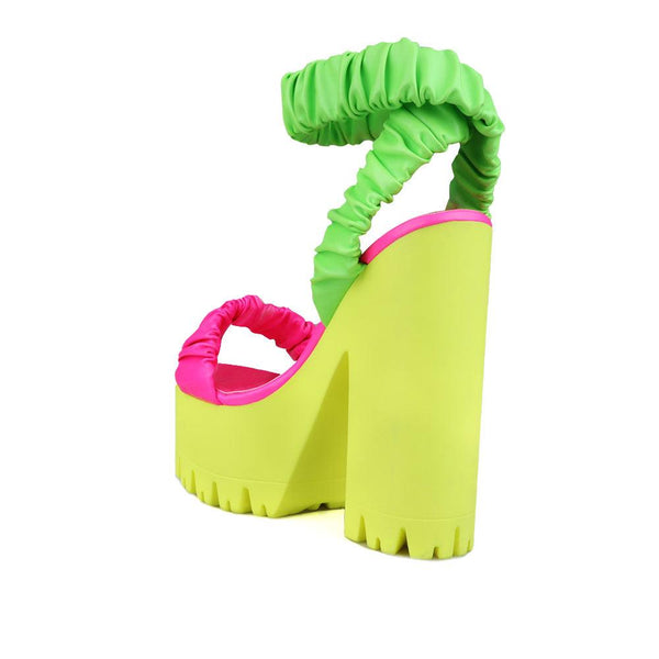 Privileged By J.c. Dossier Ingra Neon Platform Heels – Bold Festival-Ready