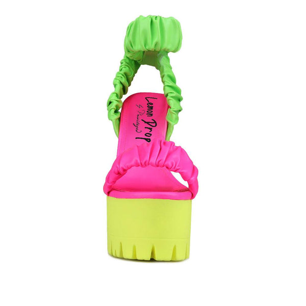 Privileged By J.c. Dossier Ingra Neon Platform Heels – Bold Festival-Ready