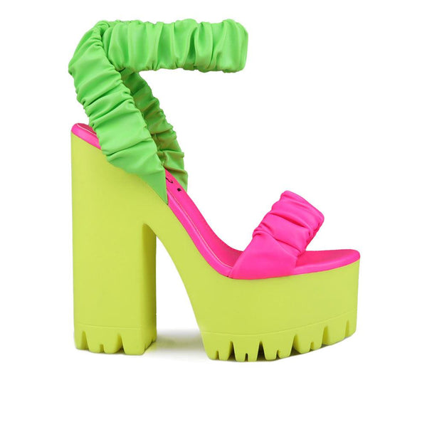 privileged by j.c. dossier Ingra Neon Platform Heels – Bold Festival-Ready