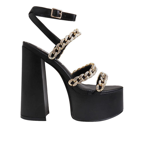 privileged by j.c. dossier Isabella Black Platform Heel