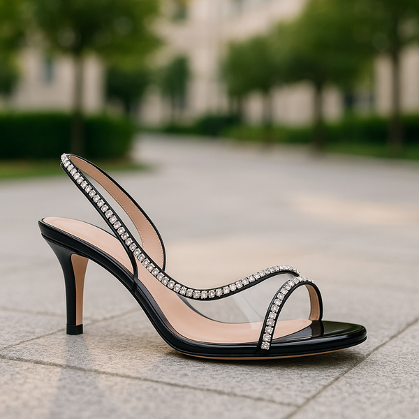 Privileged By J.c. Dossier Ivy Black Rhinestone Heel