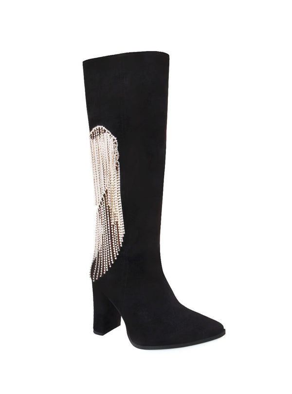 Privileged By J.c. Dossier Jacqueline Denim Boot With Rhinestone