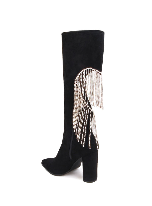 Privileged By J.c. Dossier Jacqueline Denim Boot With Rhinestone