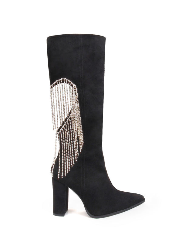 privileged by j.c. dossier Jacqueline Denim Boot with Rhinestone