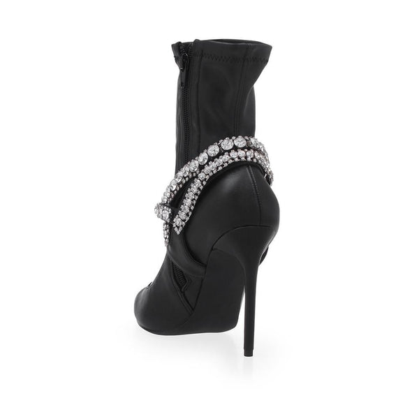 Privileged By J.c. Dossier Jali Black Rhinestone Bootie