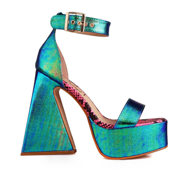 privileged by j.c. dossier Jamba Teal Platform Heels