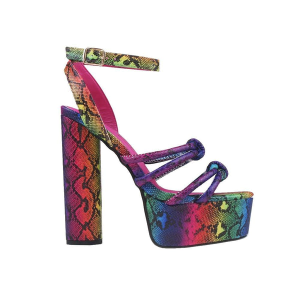 privileged by j.c. dossier Janessa Multicolor Platform Heels