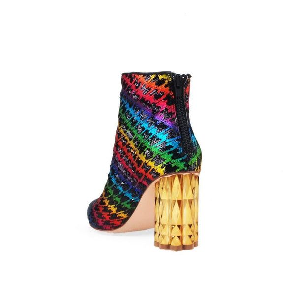 Privileged By J.c. Dossier Janick Neon Multi Sequin Bootie