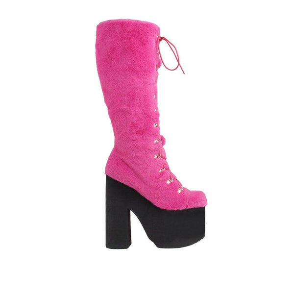 privileged by j.c. dossier Jaxin Pink Fuzzy Platform Boot