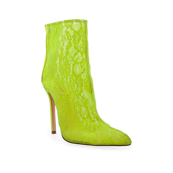 Privileged By J.c. Dossier Jayc Neon Lace Ankle Heels