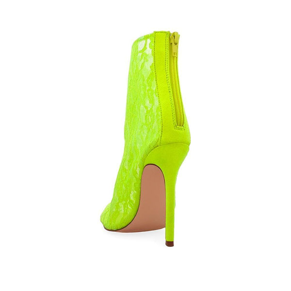 Privileged By J.c. Dossier Jayc Neon Lace Ankle Heels