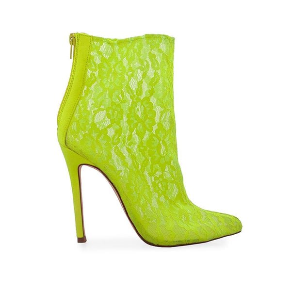 privileged by j.c. dossier Jayc Neon Lace Ankle Heels