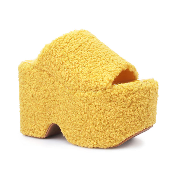 Privileged By J.c. Dossier Jemine Yellow Platform Heels