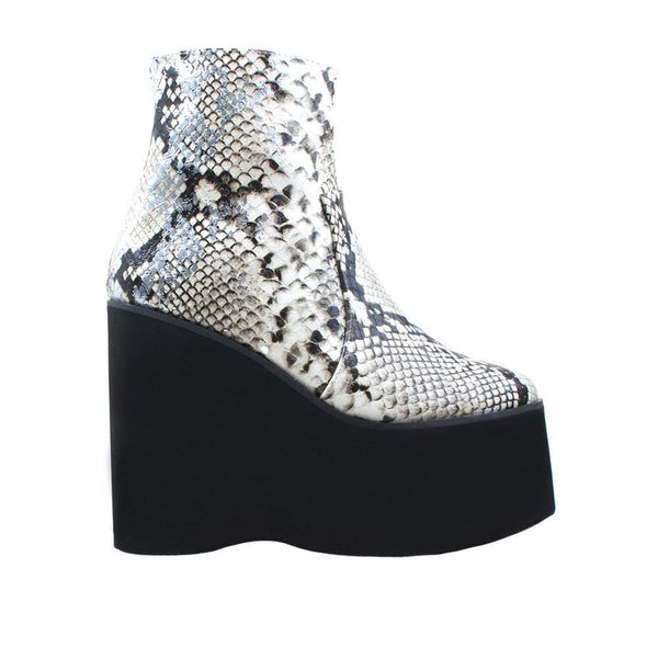 privileged by j.c. dossier Jenness Snake Print Platform Bootie