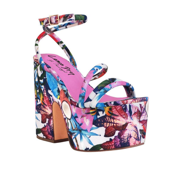 Privileged By J.c. Dossier Jicole Floral Ankle-Strap Platform Heels