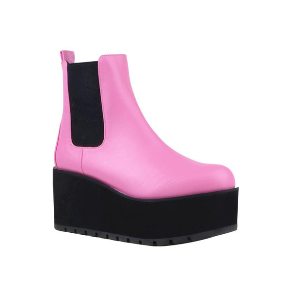Privileged By J.c. Dossier Jubal Neon Pink Platform Chelsea Boot