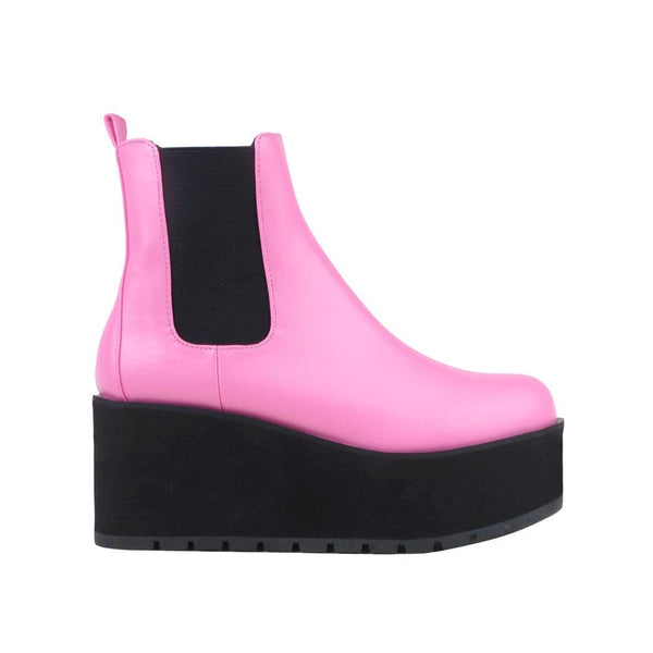 Privileged By J.c. Dossier Jubal Neon Pink Platform Chelsea Boot