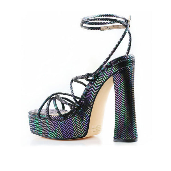 Privileged By J.c. Dossier Kaede Blue Platform Heels