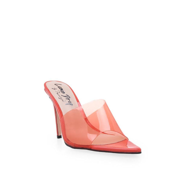 Privileged By J.c. Dossier Kaiser Red Clear Vinyl Heels