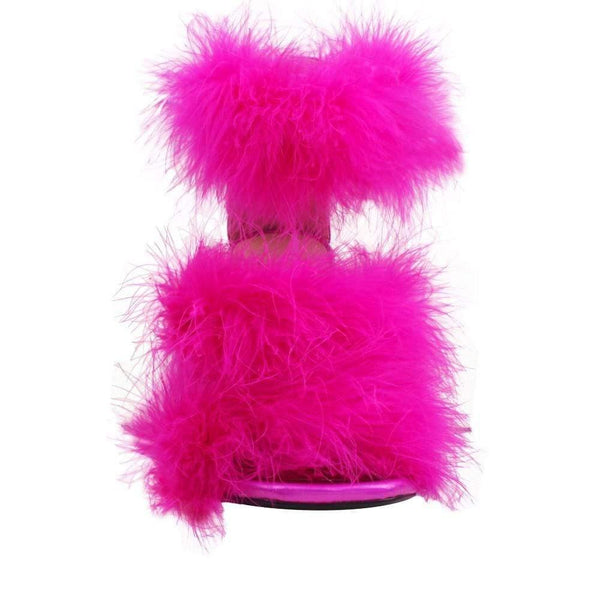 Privileged By J.c. Dossier Kamelia Hot Pink Fuzzy Heel