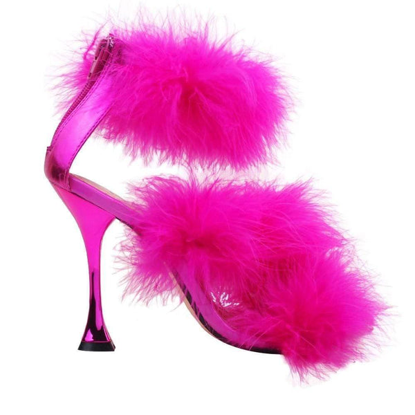 privileged by j.c. dossier Kamelia Hot Pink Fuzzy Heel