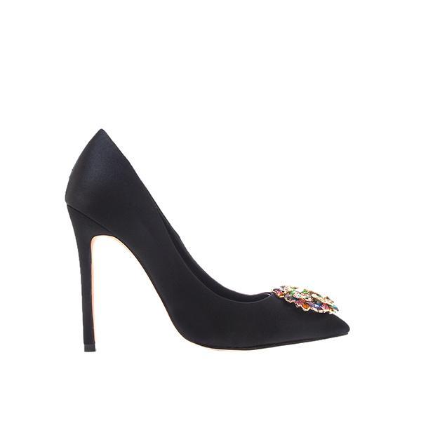 privileged by j.c. dossier Kandi Black Rhinestone Pump