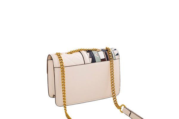 Privileged By J.c. Dossier Kandin White Studded Handbag