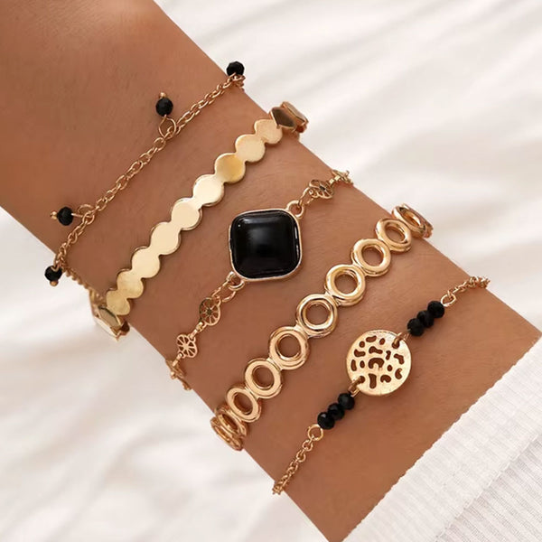 privileged by j.c. dossier Karla Gold Bracelet Set | Bold Boho Jewelry