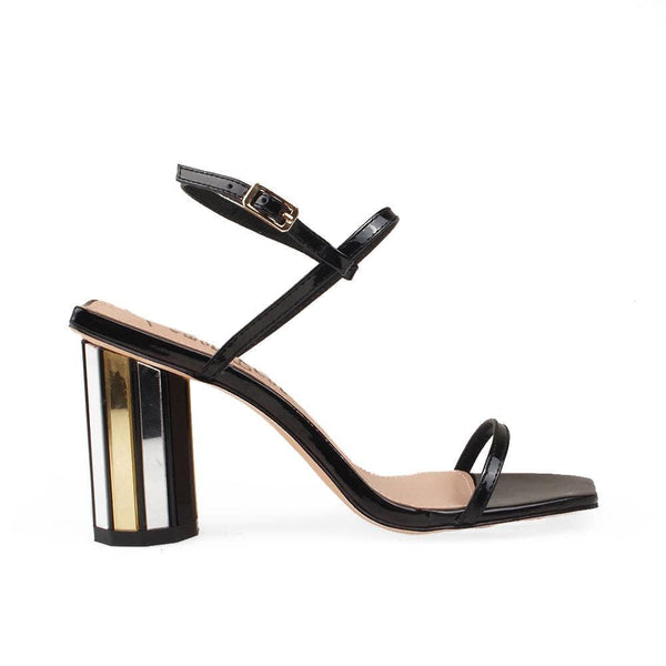 privileged by j.c. dossier Katness Black Patent Heel | Bold Statement