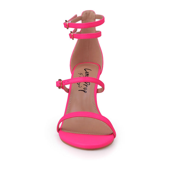 Privileged By J.c. Dossier Kianna Neon Pink Strappy Heel