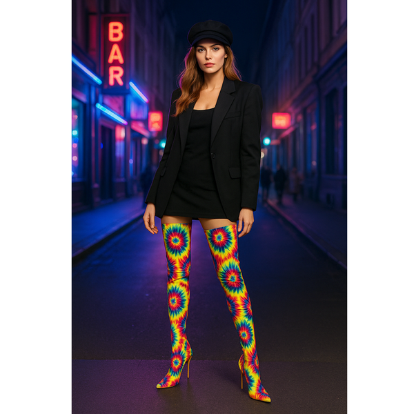 Privileged By J.c. Dossier Kimba Neon Tie-Dye Pointed Toe Boot