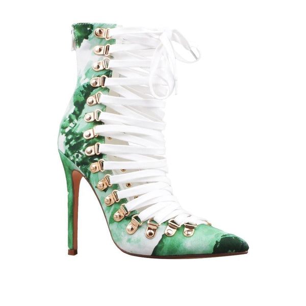 Privileged By J.c. Dossier Kipling Green Tie-Dye Bootie