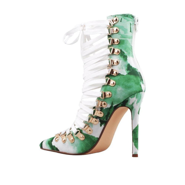 Privileged By J.c. Dossier Kipling Green Tie-Dye Bootie