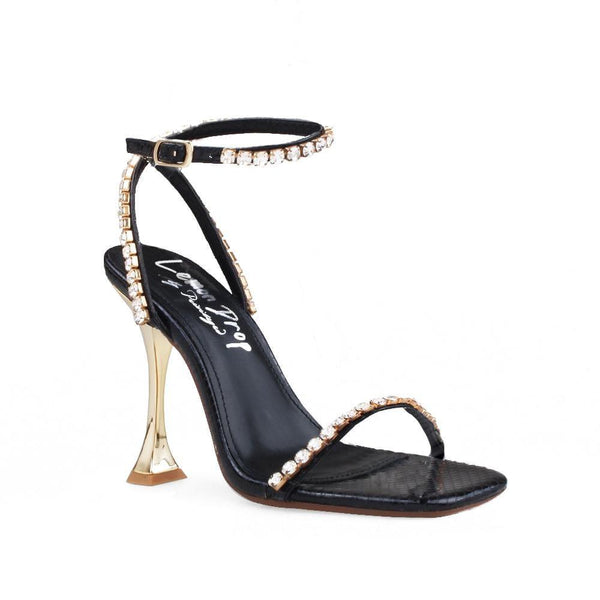 Privileged By J.c. Dossier Kish Black Rhinestone Heel