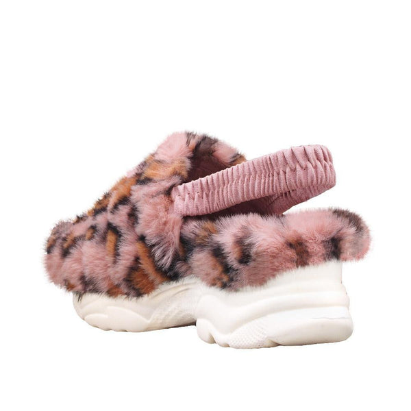 Privileged By J.c. Dossier Klora Pink Leopard Faux Fur Platform
