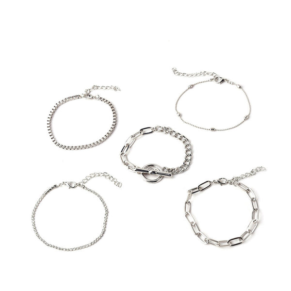 Privileged By J.c. Dossier Klowie 5-Layered Silver Bracelet