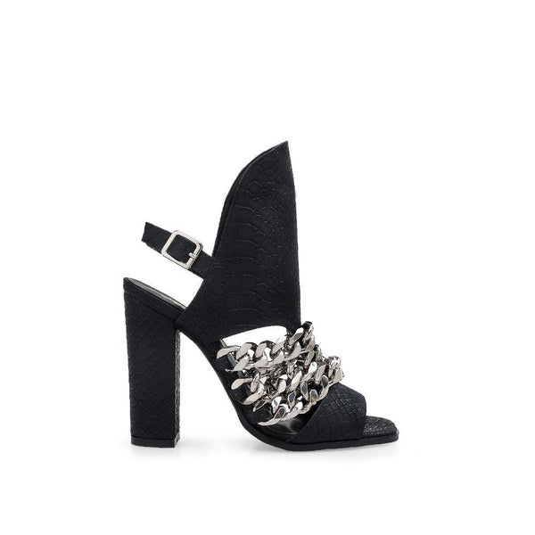 privileged by j.c. dossier Knockout Black Chain Heel