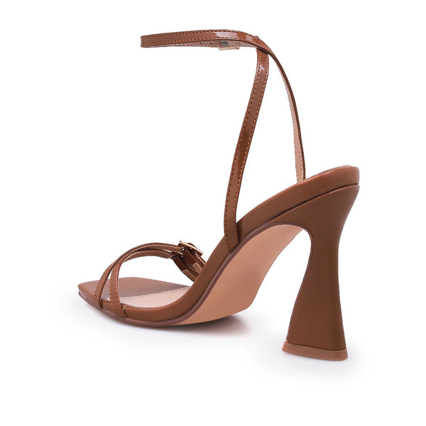 Privileged By J.c. Dossier Kubo Brown Vegan Leather Heels