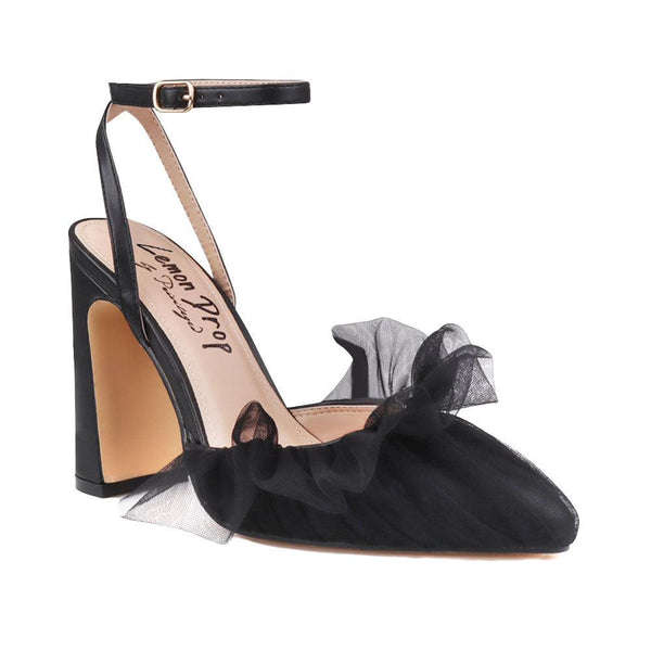 Privileged By J.c. Dossier Kylie Black Ankle Strap Heel