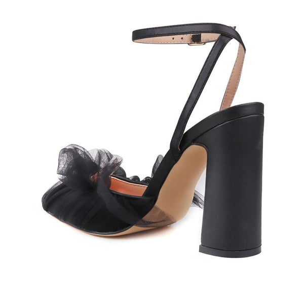 Privileged By J.c. Dossier Kylie Black Ankle Strap Heel