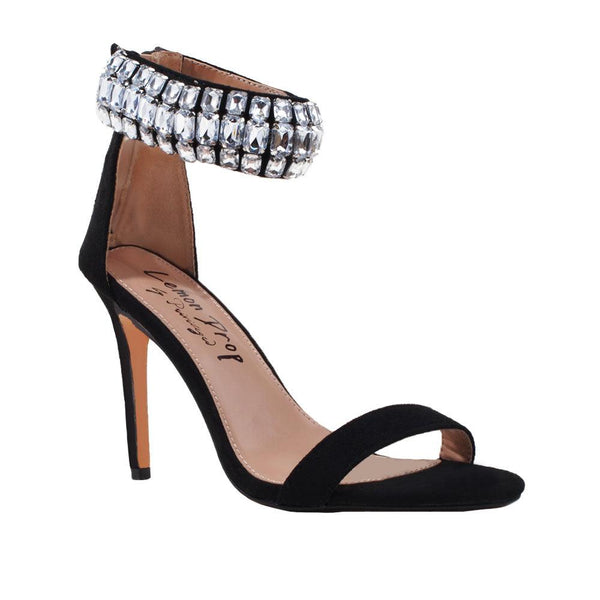 Privileged By J.c. Dossier Lagoon Black Rhinestone Heel