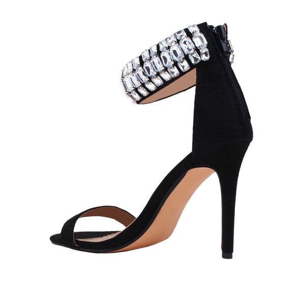 Privileged By J.c. Dossier Lagoon Black Rhinestone Heel