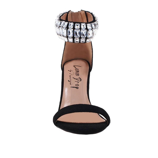 Privileged By J.c. Dossier Lagoon Black Rhinestone Heel