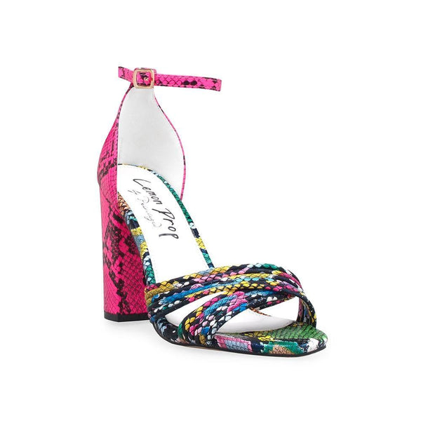 Privileged By J.c. Dossier Lamber Pink Multi-Strap Block Heel