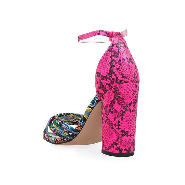 Privileged By J.c. Dossier Lamber Pink Multi-Strap Block Heel