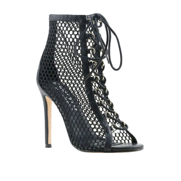 Privileged By J.c. Dossier Larchus Black Lace-Up Heels